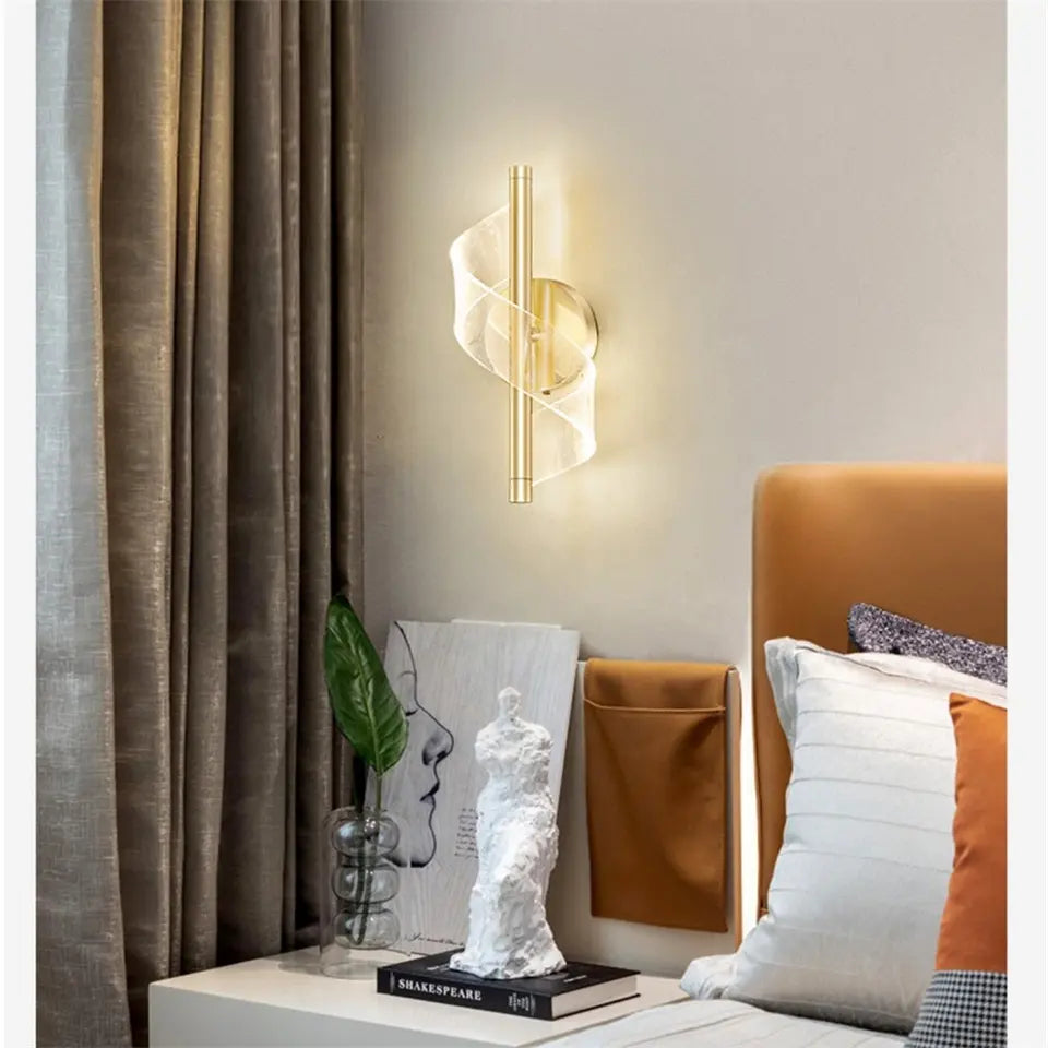 Modern Creative Screw Shape Living Room Backdrop Wall Lamp Alostoura lighting