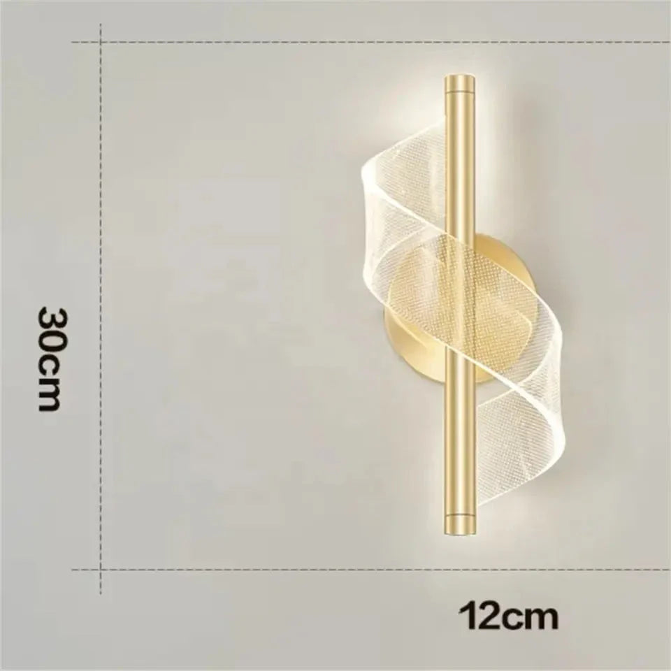 Modern Creative Screw Shape Living Room Backdrop Wall Lamp Alostoura lighting