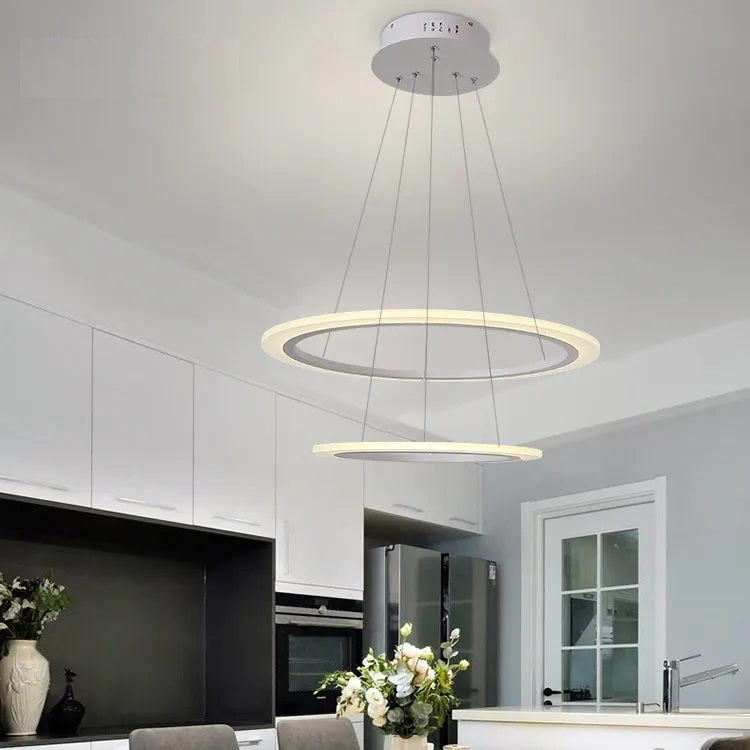 Modern Decoration Coffee Shop Office Hanging Led Chandeliers Ring Pendant Lamp Alostoura lighting