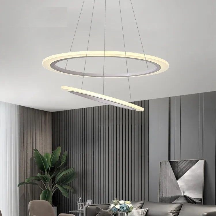 Modern Decoration Coffee Shop Office Hanging Led Chandeliers Ring Pendant Lamp Alostoura lighting