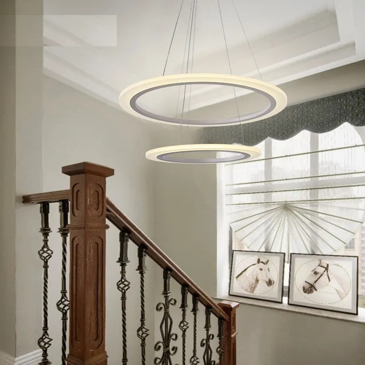Modern Decoration Coffee Shop Office Hanging Led Chandeliers Ring Pendant Lamp Alostoura lighting
