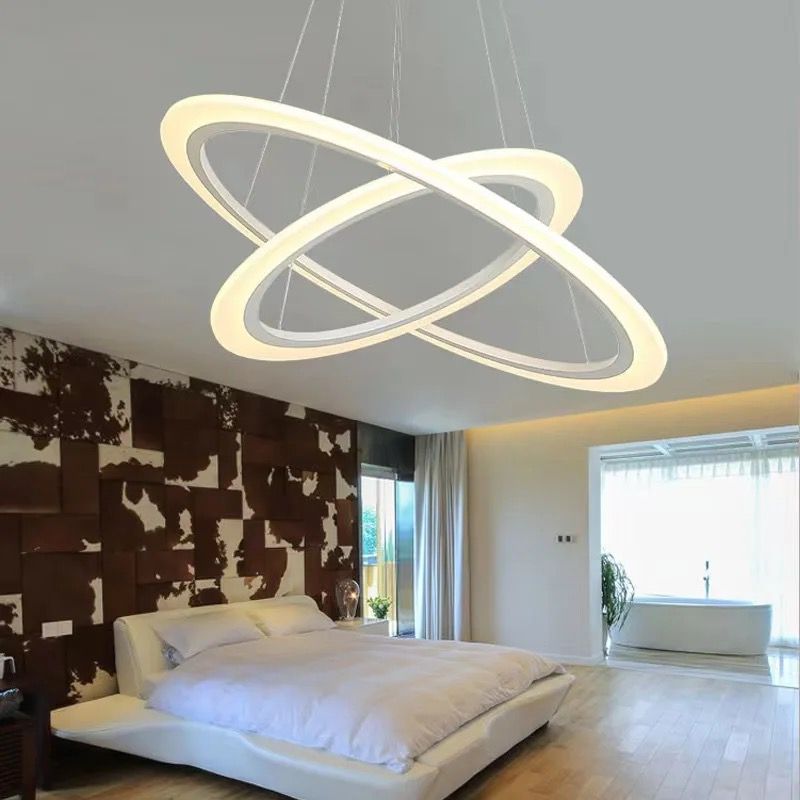 Modern Decoration Coffee Shop Office Hanging Led Chandeliers Ring Pendant Lamp Alostoura lighting