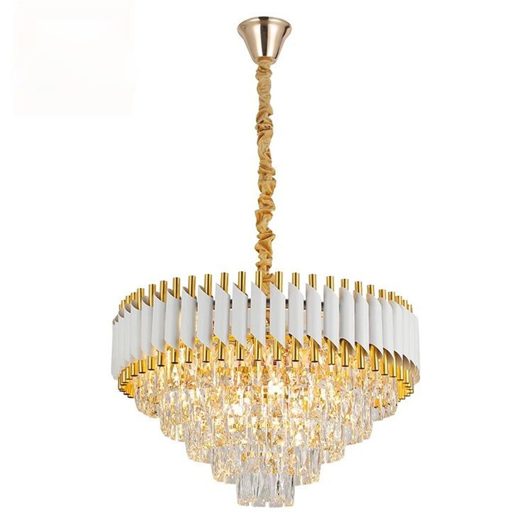 Modern Dining Room Led Square Round Creative Crystal Ceiling Chandelier Alostoura lighting