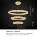 Modern Luxury Crystal Pendant Light Round Rings LED Fixtures Decorative House Chandelier Alostoura lighting