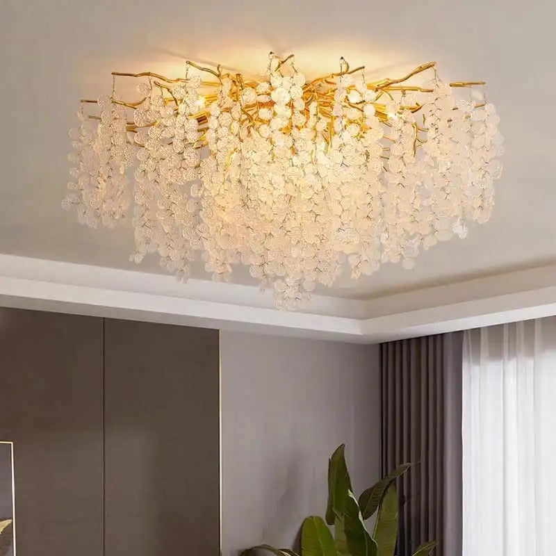 Modern Metal Glass Piece Dining Living Room Hotel Villa Luxury Chandeliers Pendant Lights Chandelier Alostoura lighting