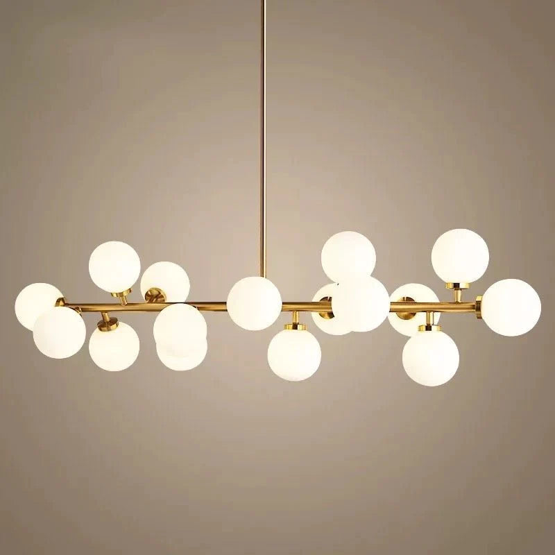 Modern Minimalist Led Lighting Chandelier Metal Spherical Glass Alostoura lighting