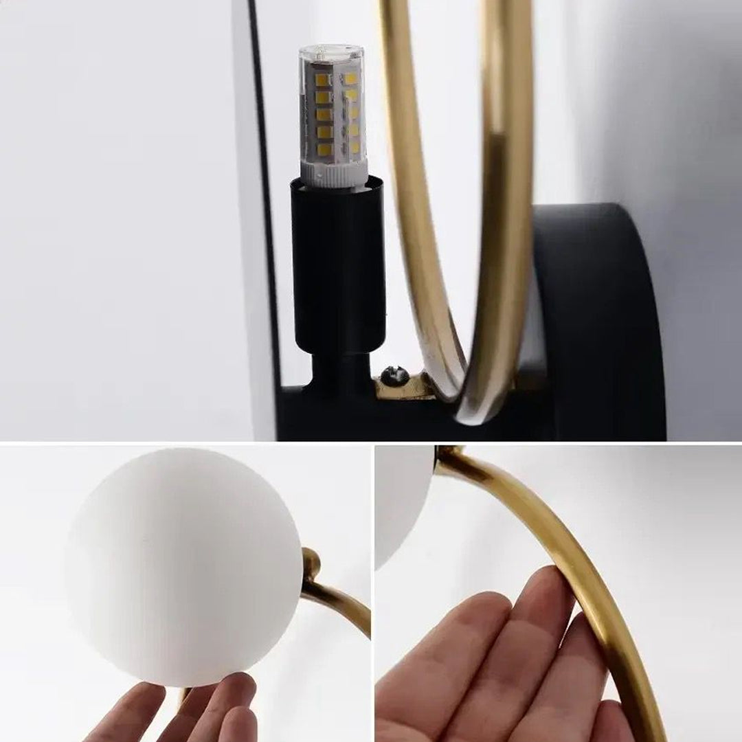 Modern Nordic Creative Design Brass Round G9 Staircase Wall Light Alostoura lighting