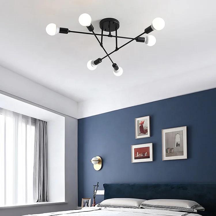 Modern Nordic E27 Black LED Ceiling Chandelier Alostoura lighting