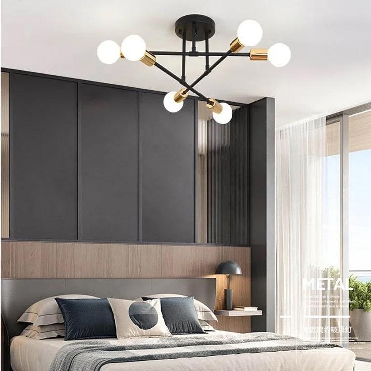 Modern Nordic E27 Black LED Ceiling Chandelier Alostoura lighting