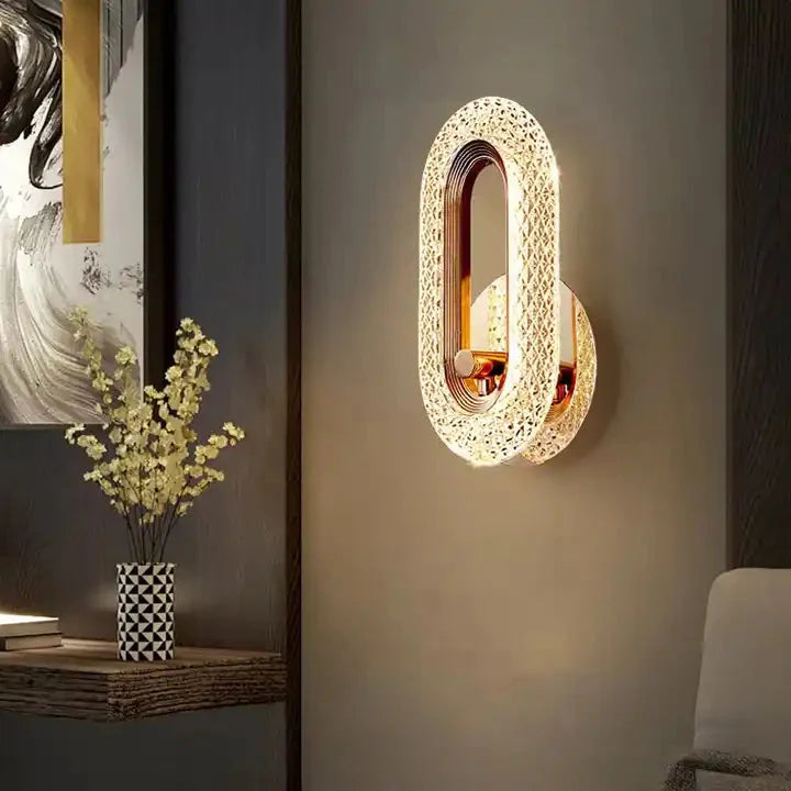Modern Nordic Light Luxury Creative Decorative Bedside Crystal Wall Lamp For Living Room Bedroom Alostoura lighting