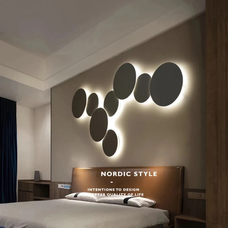 Modern Nordic Wall Light Bedside Moon LED Iron Lamp Living Room Bedroom Decor Wall Lamp Ceiling Lamp Dual-use Alostoura lighting