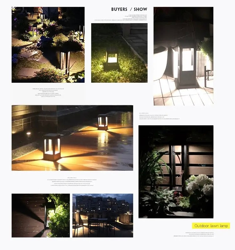 Modern Outdoor Waterproof Rectangular Lighting Led Lighting Courtyard Garden Lawn Light Alostoura lighting