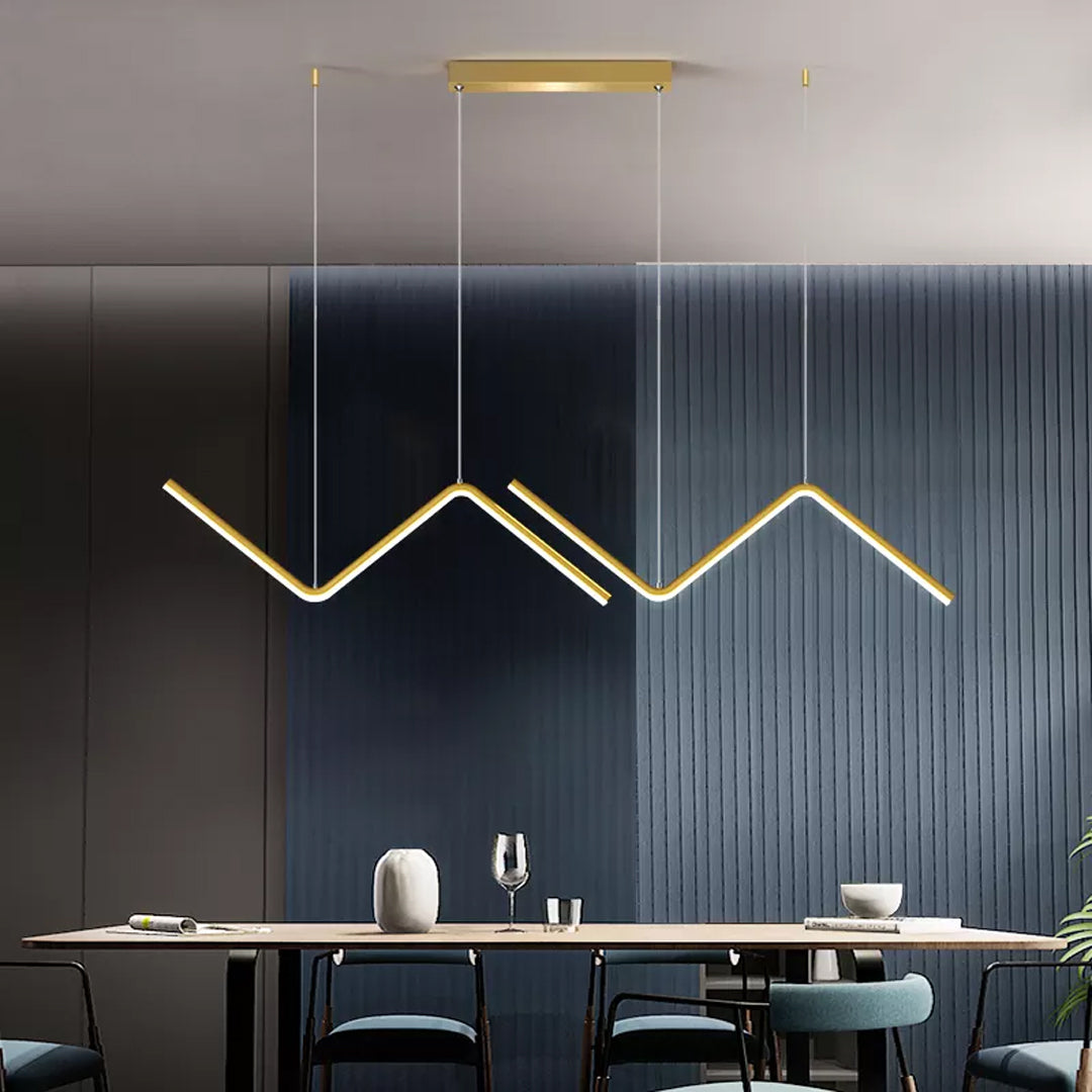 Modern Pendant Lighting Gold LED Pendant Light Minimalist Wave Hanging Light For Kitchen Alostoura lighting