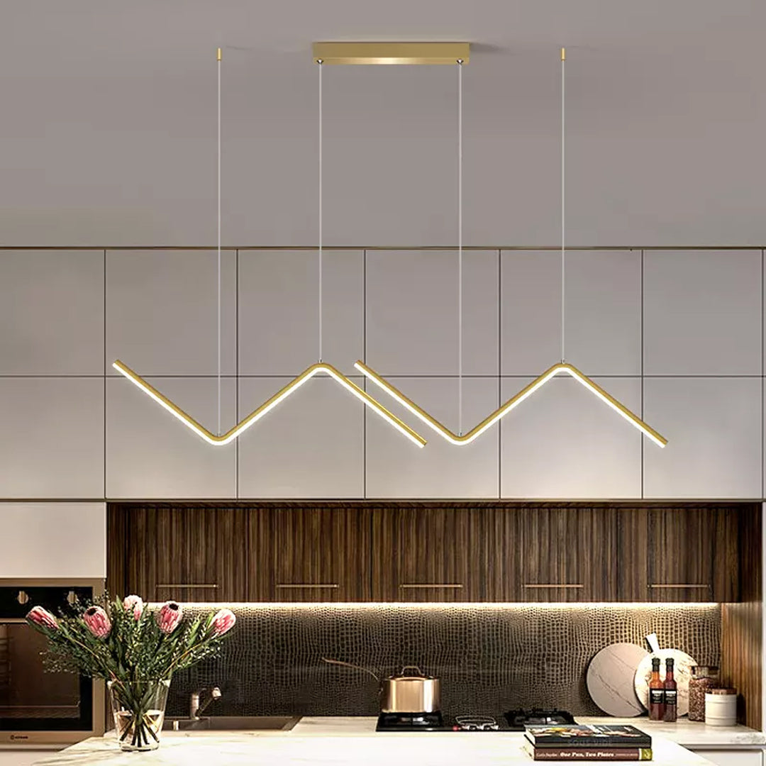 Modern Pendant Lighting Gold LED Pendant Light Minimalist Wave Hanging Light For Kitchen Alostoura lighting