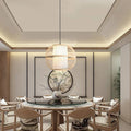 Modern Round Hollow Bamboo Pendant Lamps Hallway Dining Room Interior Decoration chandeliers Alostoura lighting