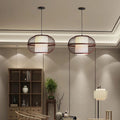 Modern Round Hollow Bamboo Pendant Lamps Hallway Dining Room Interior Decoration chandeliers Alostoura lighting