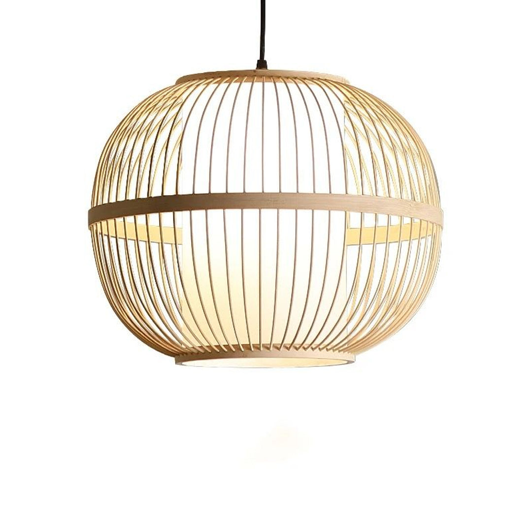 Modern Round Hollow Bamboo Pendant Lamps Hallway Dining Room Interior Decoration chandeliers Alostoura lighting