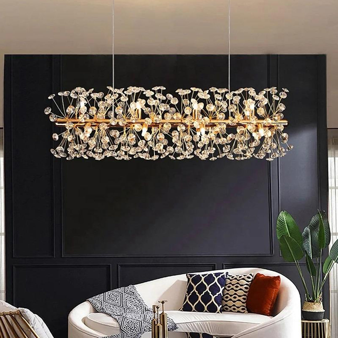 Modern Simple Restaurant Pendant Lamp Dandelion Lamp Table Bar Led Long Crystal Chandelier Alostoura lighting