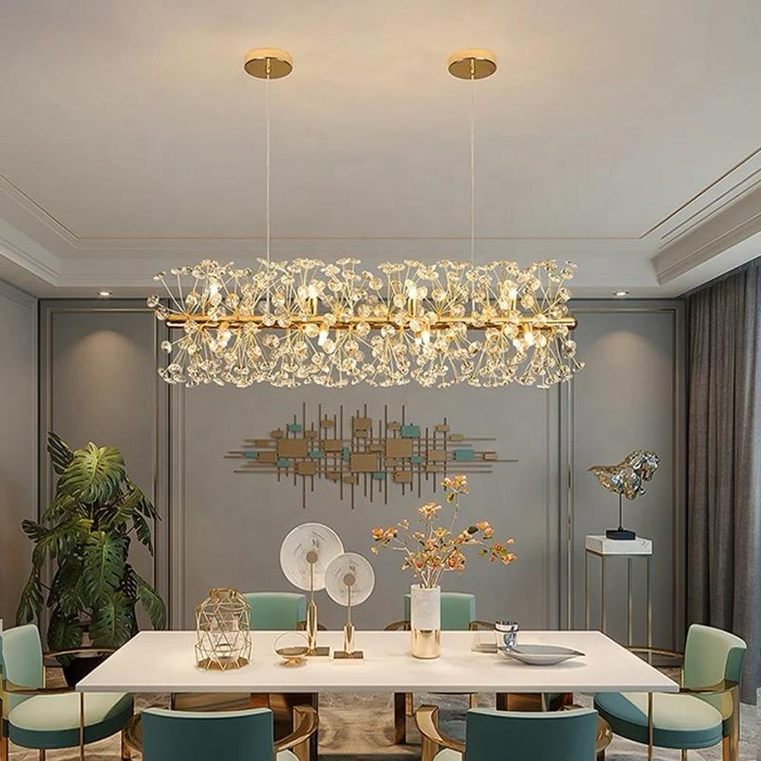 Modern Simple Restaurant Pendant Lamp Dandelion Lamp Table Bar Led Long Crystal Chandelier Alostoura lighting