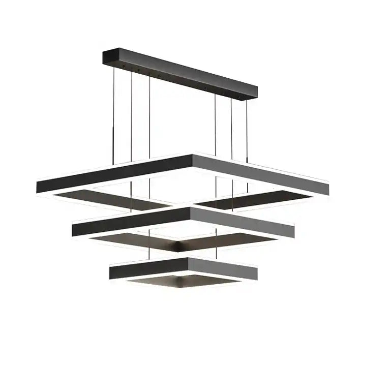 Modern Square Led Pendant Lamp Dimmable for Table Dining Living Room Bedroom Kitchen Hall Chandelier Lighting Home Decor Fixture Alostoura lighting