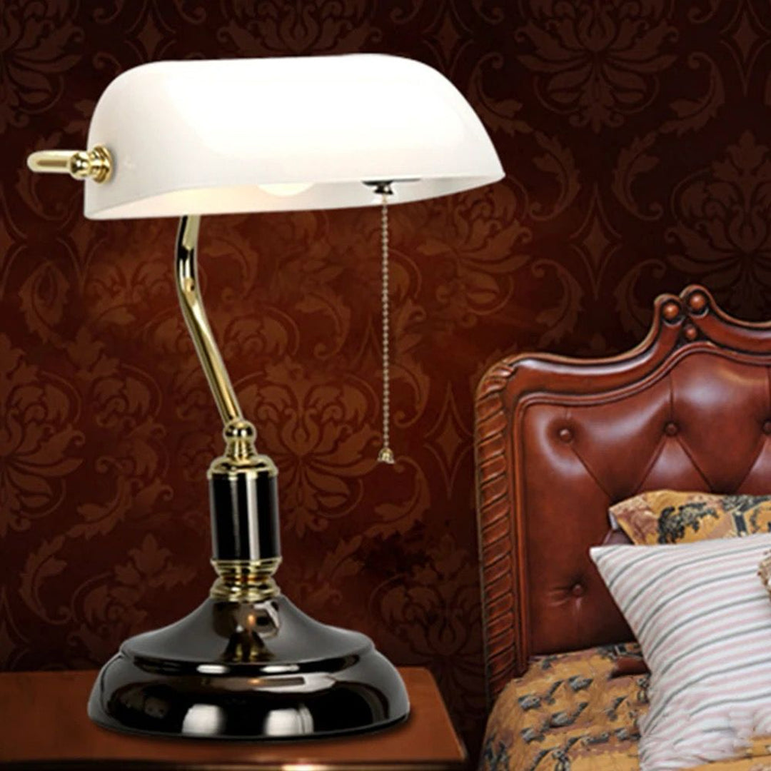 Modern hotel room decoration lighting iron glass bedside reading E27 table lamp Alostoura lighting