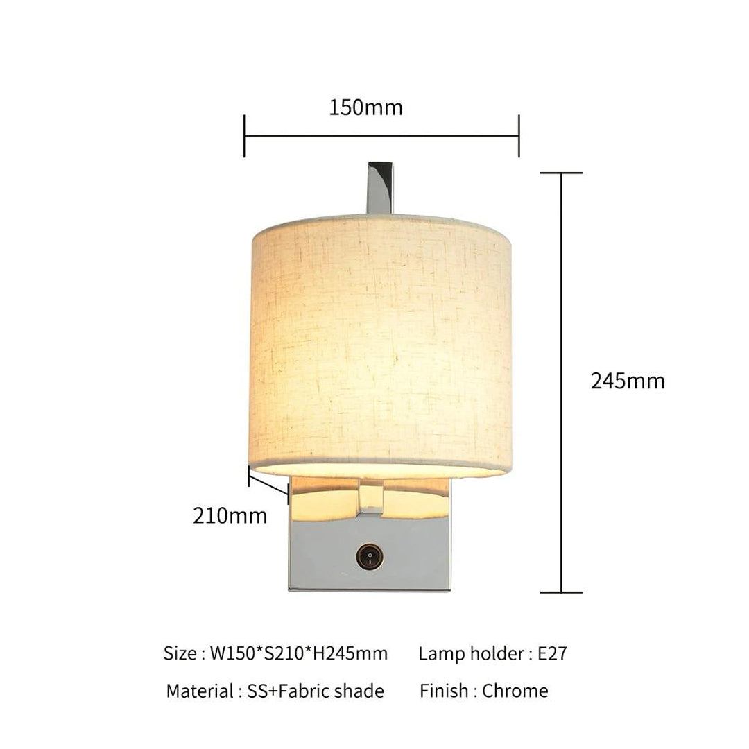 Modern style beside Wall Light  Lamp E27 Decorative with USB port metal and Fabric Shade Wall Lamp Alostoura lighting