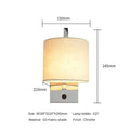 Modern style beside Wall Light  Lamp E27 Decorative with USB port metal and Fabric Shade Wall Lamp Alostoura lighting