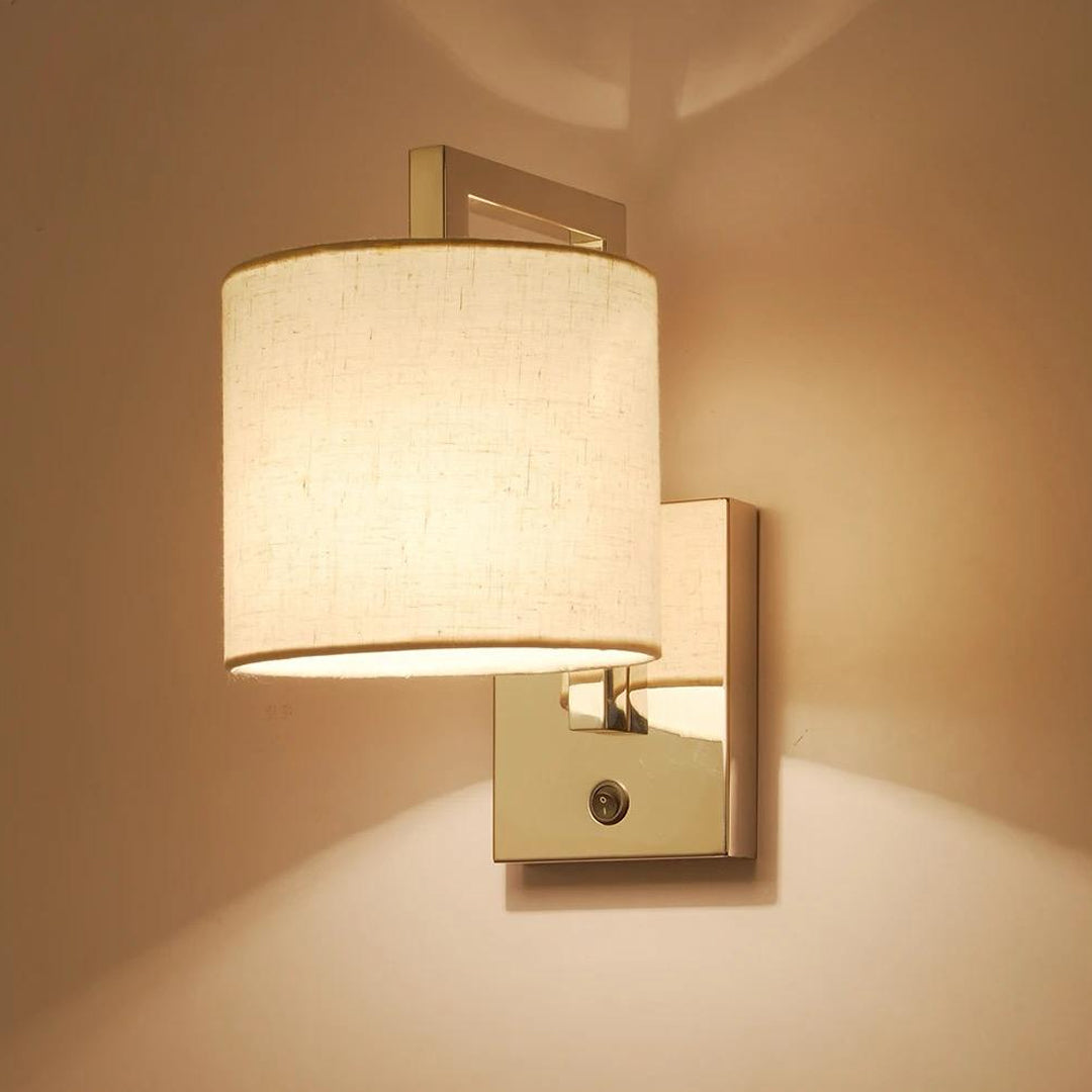 Modern style beside Wall Light  Lamp E27 Decorative with USB port metal and Fabric Shade Wall Lamp Alostoura lighting