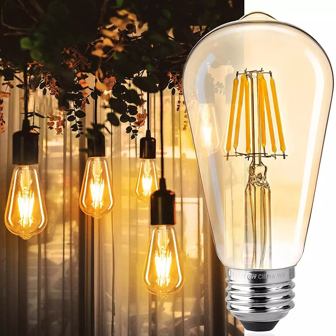 NEW LIGHTS Vintage Style Decorative Light Bulb Warm White 4W ST64 LED Filament Bulb Alostoura lighting