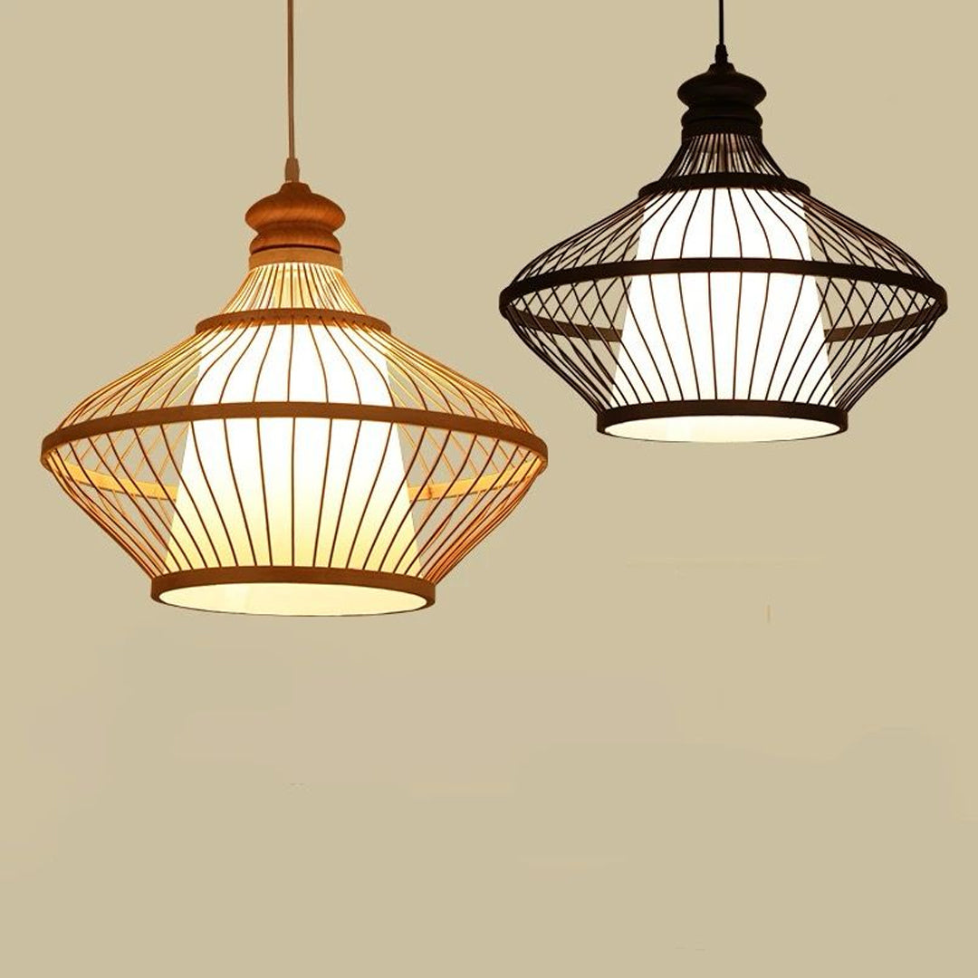 Natural Bamboo Material Lamp Shade Led Lights Rattan Ceiling Light Covers Bamboo Pendant Lampshade Alostoura lighting