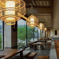 Natural rattan pendant light bamboo shade unique dinning room decorative E27 holder Alostoura lighting