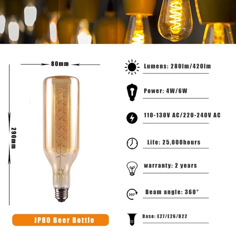 New Beer Bottle Shape Filament Bulb Alostoura lighting