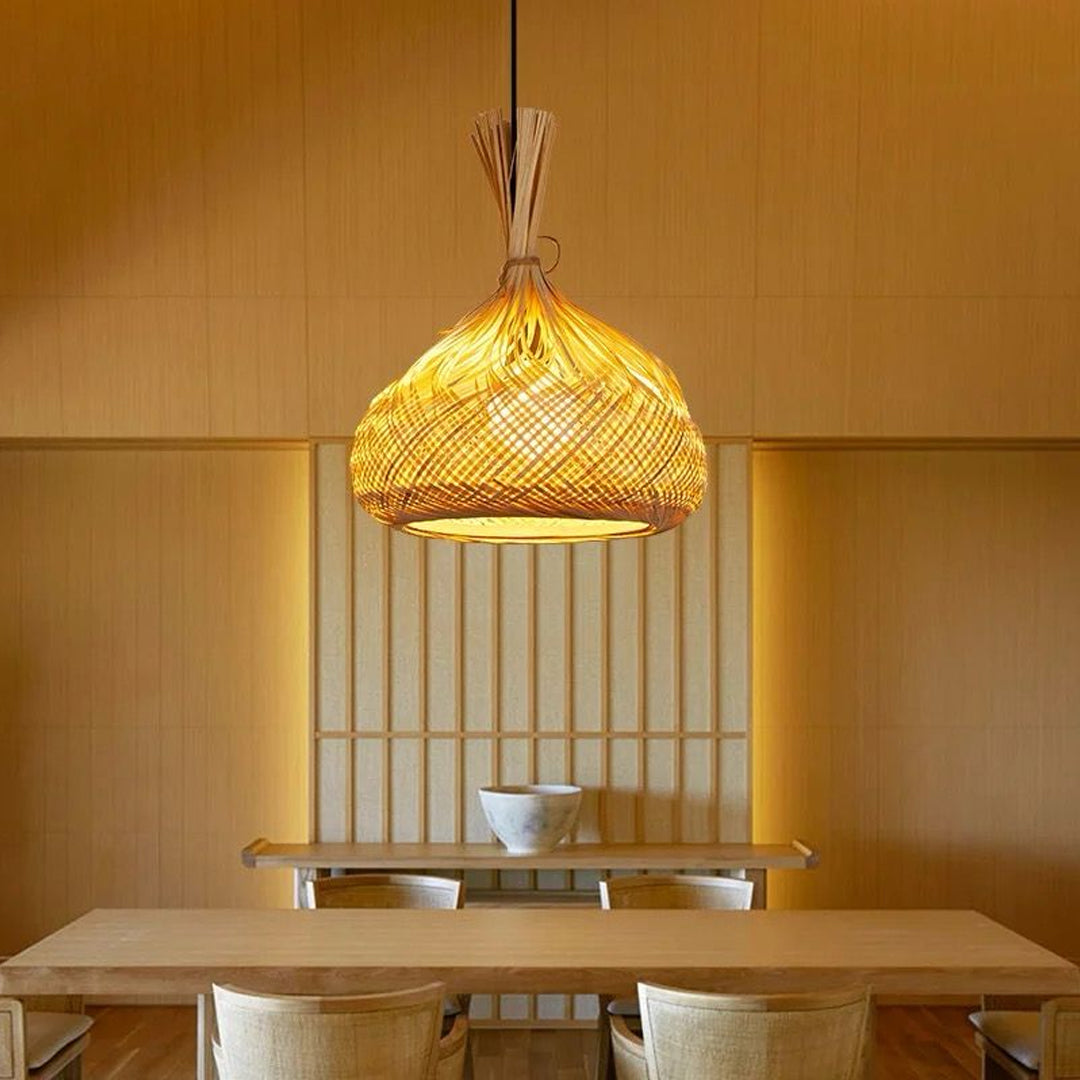 New Design Bamboo Lampshades Chandelier Lamp Alostoura lighting