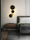 New Round Luxury Hotel Wall Light Nordic Living Room Bedroom Bedside Rechargeable Wall Sconce Indoor Modern Clock Led Wall Lamps Alostoura lighting
