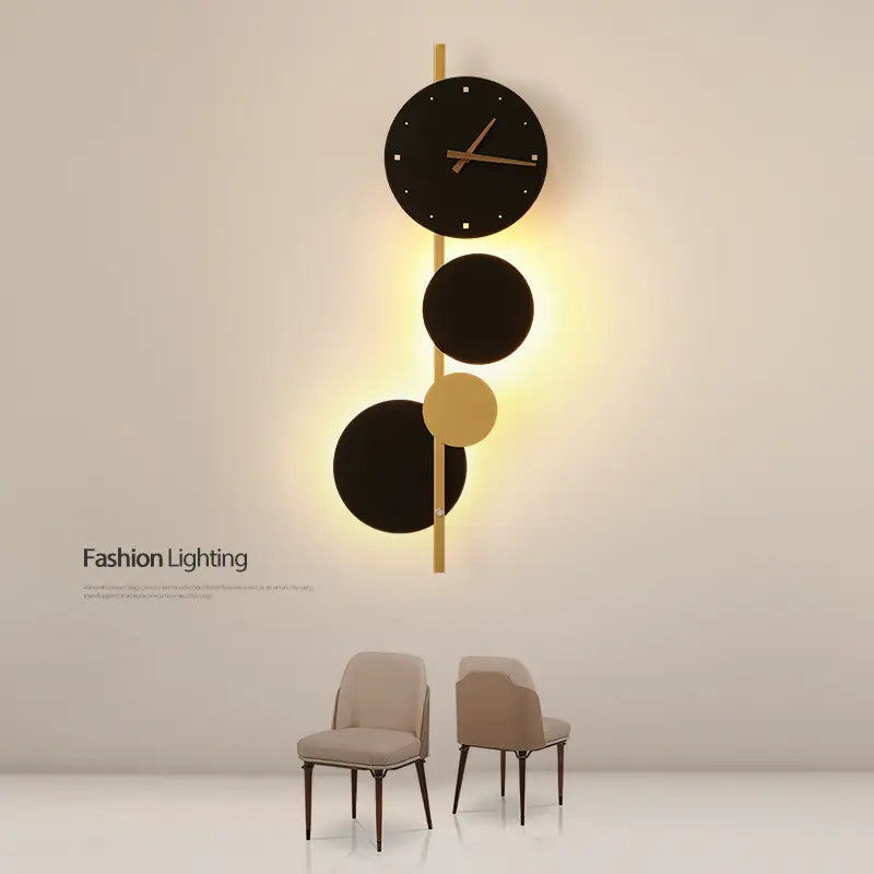 New Round Luxury Hotel Wall Light Nordic Living Room Bedroom Bedside Rechargeable Wall Sconce Indoor Modern Clock Led Wall Lamps Alostoura lighting