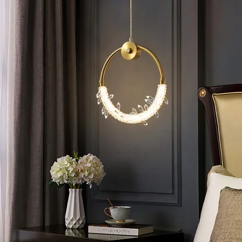 New Round shape Crystal Wall Light And Hanging Light Alostoura lighting