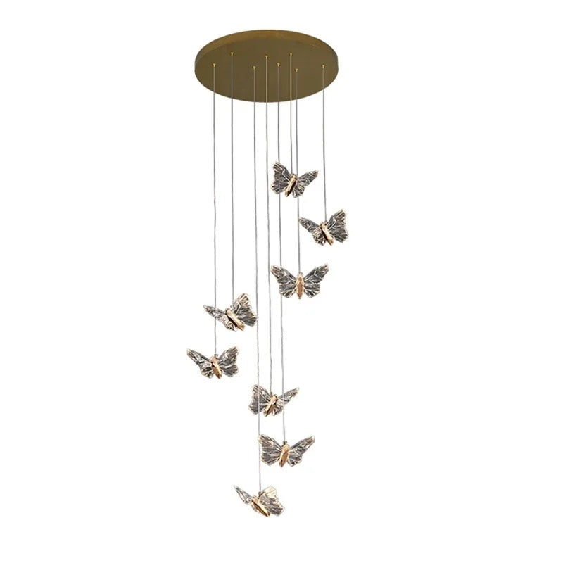 Nordic Butterfly Chandelier Lamps Modern Fixtures Pendant Lights Home LED for Stairs Hall Alostoura lighting