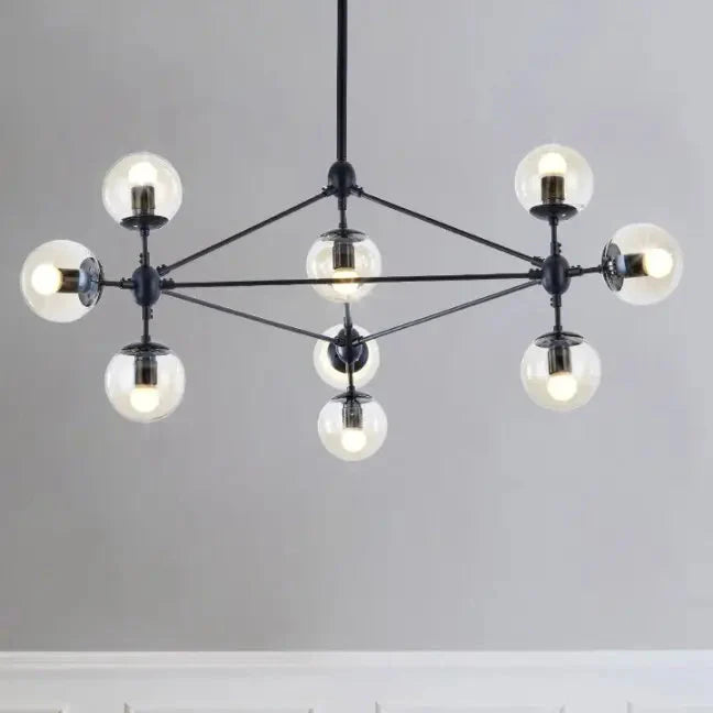 Nordic Industrial Retro Loft Bedroom Cafe Shop Chandelier Creative Glass Lamp Decorative Chandelier Alostoura lighting