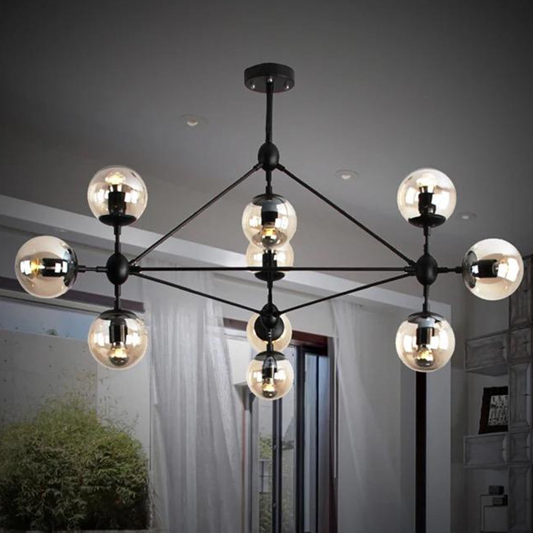 Nordic Industrial Retro Loft Bedroom Cafe Shop Chandelier Creative Glass Lamp Decorative Chandelier Alostoura lighting