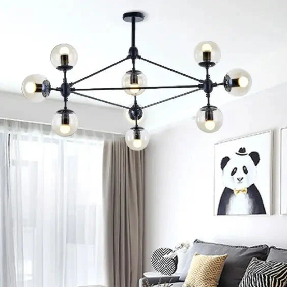 Nordic Industrial Retro Loft Bedroom Cafe Shop Chandelier Creative Glass Lamp Decorative Chandelier Alostoura lighting