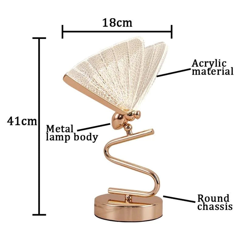 Nordic Modern Simple Butterfly Table Lamp Study Room Bedroom Nightstand Lamp warm Girl Butterfly Desk Lamp Small Night Light Alostoura lighting