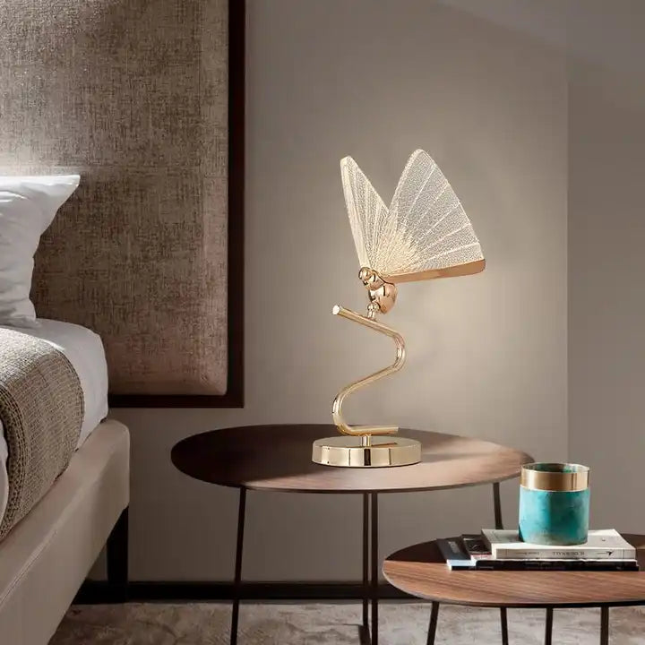 Nordic Modern Simple Butterfly Table Lamp Study Room Bedroom Nightstand Lamp warm Girl Butterfly Desk Lamp Small Night Light Alostoura lighting