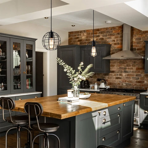 Nordic Led Rustic Lighting Fixtures Luxury Loft Hanging Kitchen Dining ...