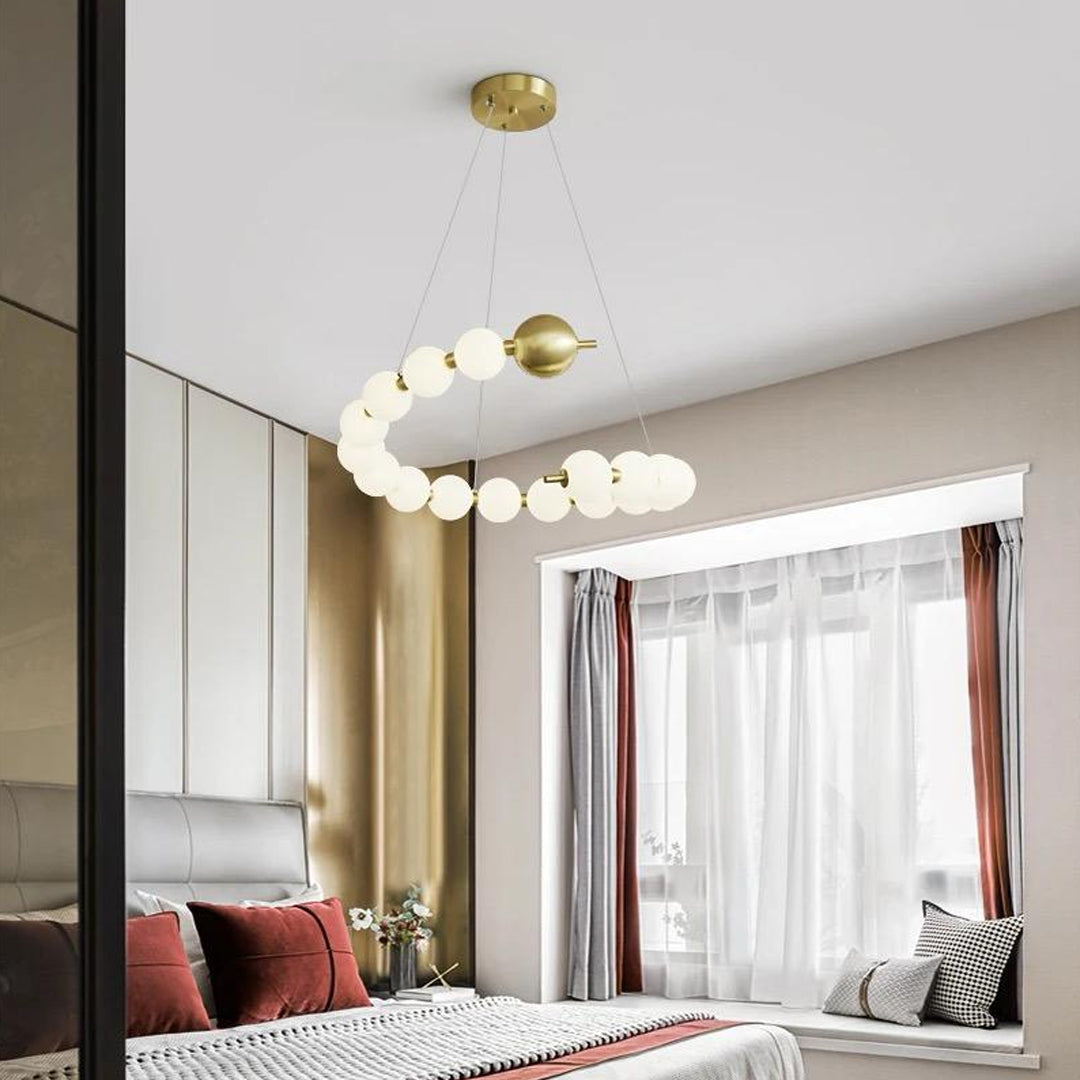 Nordic Style Master Bedroom Chandelier Modern Minimalist Copper Hanging Lamps Luxury Design Creative Dining Room Pendant Light Alostoura lighting
