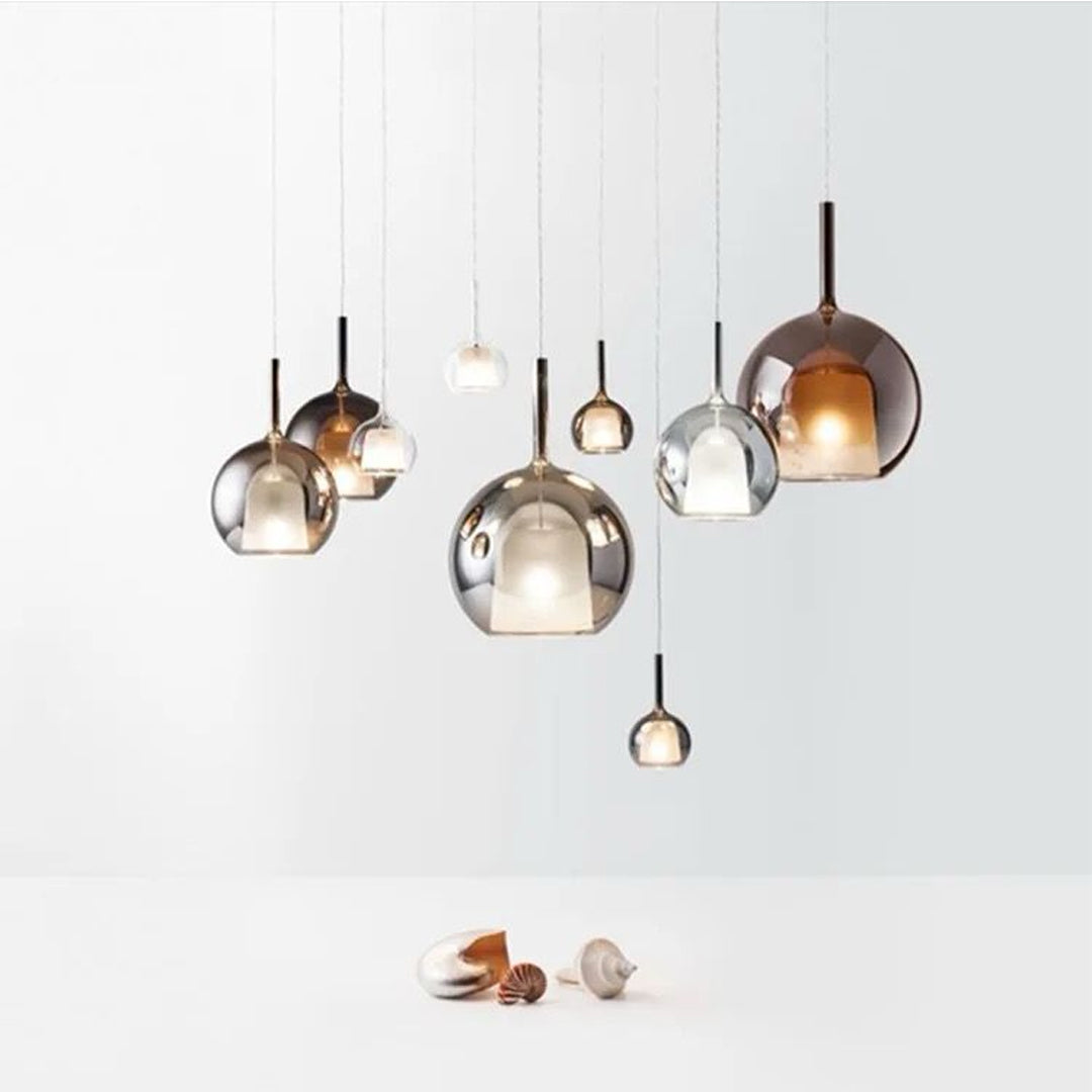 Nordic creative bubble double-glazed amber single head chandelier simple E27 restaurant DIY combination decorative LED lighting Alostoura lighting