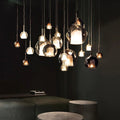 Nordic creative bubble double-glazed amber single head chandelier simple E27 restaurant DIY combination decorative LED lighting Alostoura lighting