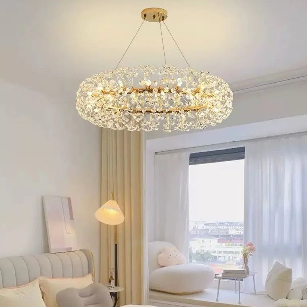 Nordic light luxury style dandelion crystal chandelier bedroom dining room model room creative chandelier Alostoura lighting