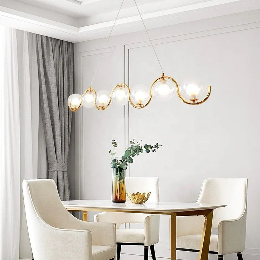 Nordic modern gold decoration double tier glass Pendant Light Chandelier with 7 heads Alostoura lighting
