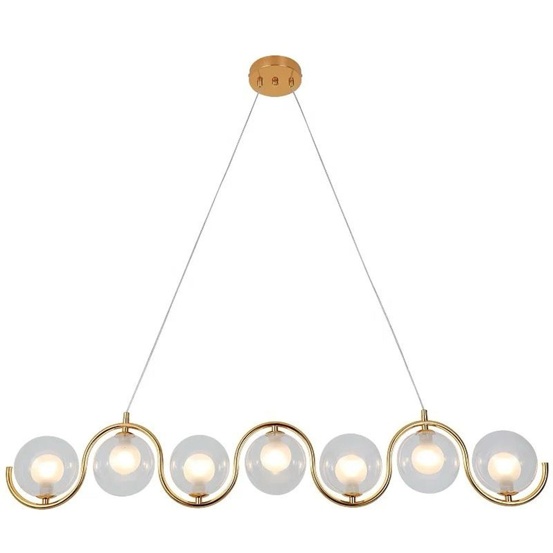 Nordic modern gold decoration double tier glass Pendant Light Chandelier with 7 heads Alostoura lighting