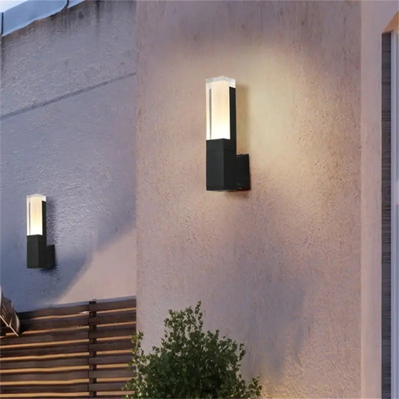 Outdoor Home Lighting Rectangular Aluminum Acrylic LED Garden Wall Lamps for Hotel waterproof Alostoura lighting